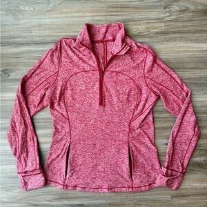 NWOT Lululemon Run Briskly 1/2 Zip Rulu Pullover (size 12, red)